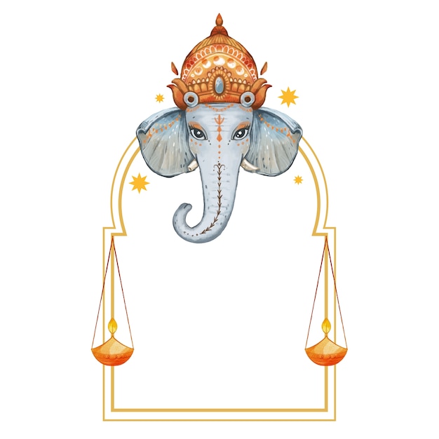 Acquerello Ganesh isolato