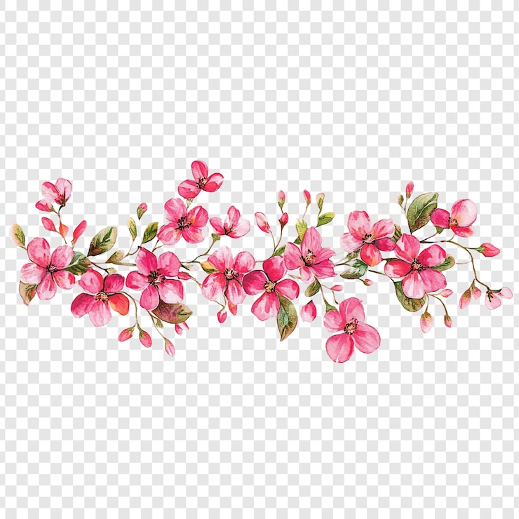 PSD gratuito acquerello ramo di fiore rosa