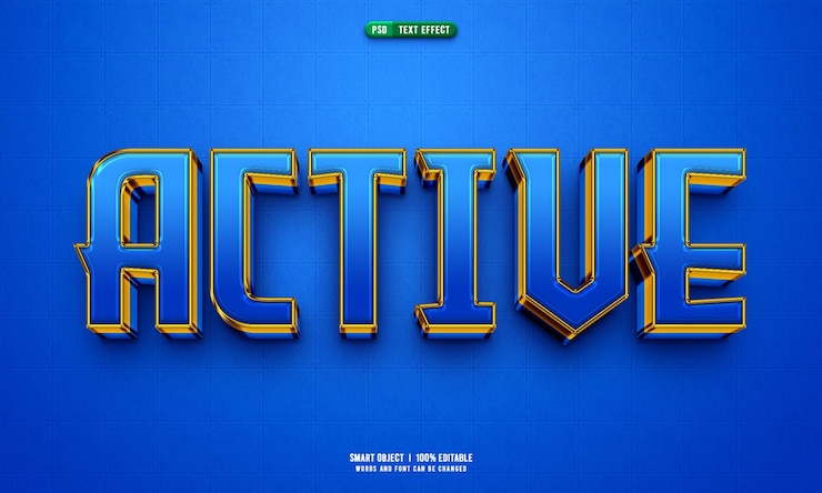 PSD gratuito active 3d editable text effect