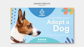PSD gratuito adopta un estilo de plantilla de banner para mascotas