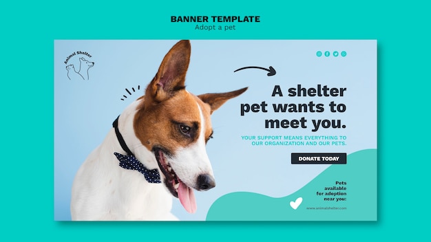 PSD gratuito adopta una plantilla de diseño de banner para mascotas