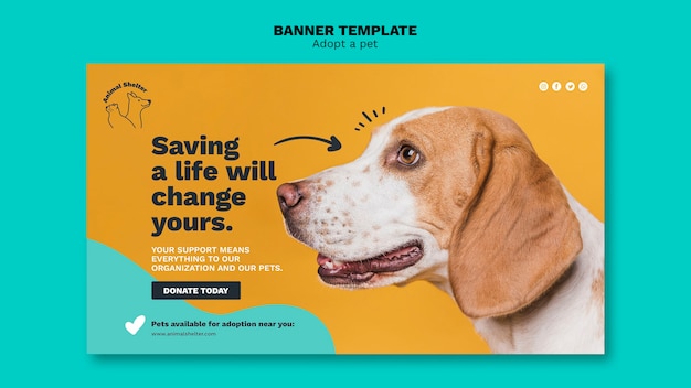 Adopta una plantilla de estilo de banner para mascotas