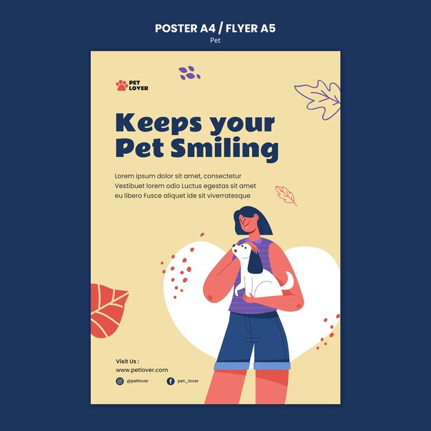 Adopta una plantilla de póster para mascotas