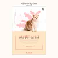 PSD gratuito adoptar diseño de plantilla de póster para mascotas