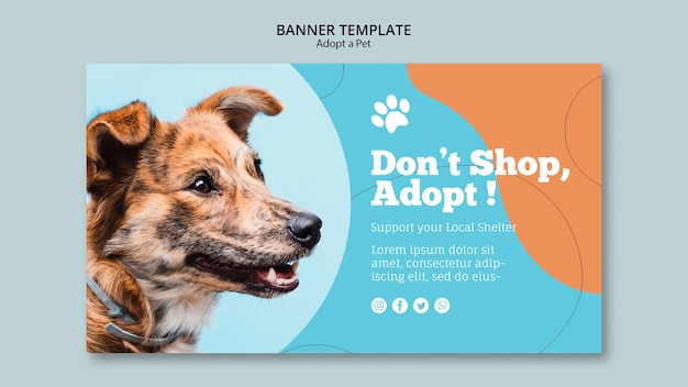 Adopteer een bannersjabloon voor een huisdierencampagne