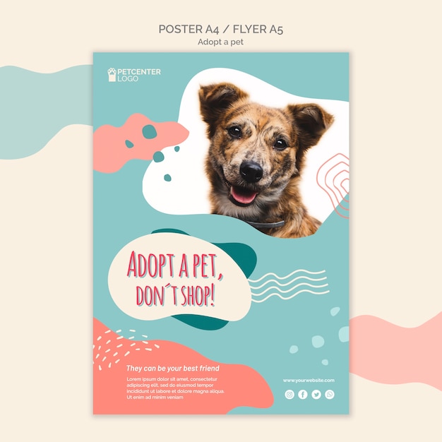 Gratis PSD adopteer een flyerstijl voor een huisdierenposter