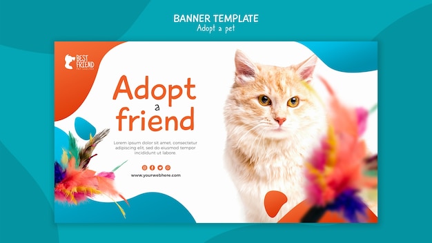 Adopteer een kitty fluffy friend-bannermalplaatje