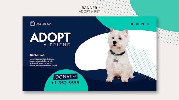 Gratis PSD adopteer een sjabloon voor huisdierenbanners