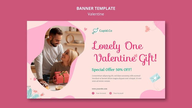 Adorabile modello di banner di San Valentino