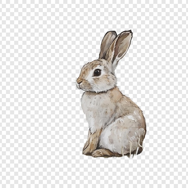 Adorable ilustración de un conejo en acuarela
