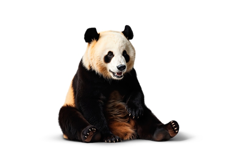 PSD gratuito el adorable oso panda está aislado