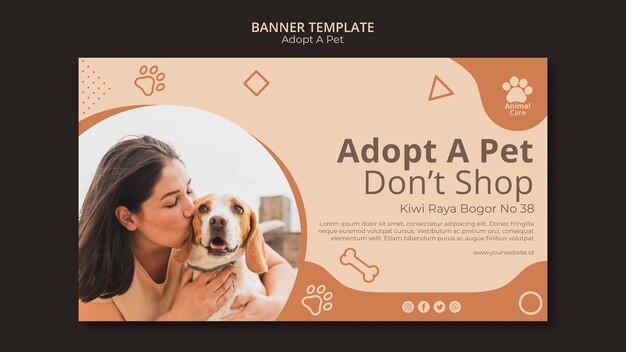 Adotta il modello di banner per animali domestici