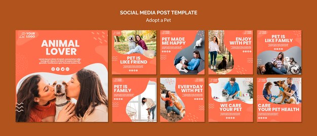Adotta un post sui social media per animali domestici