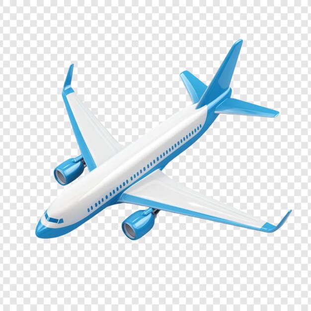 Aereo blu e bianco che vola in alto Un emozionante viaggio