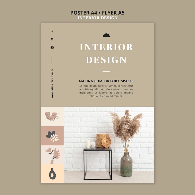 Gratis PSD afdruksjabloon voor interieur