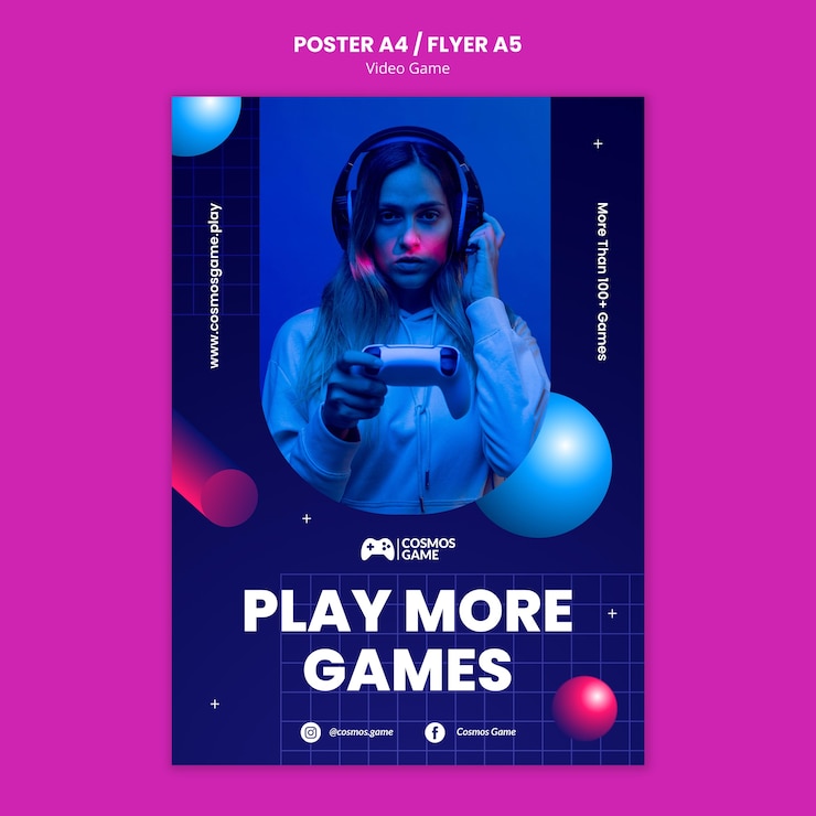 Gratis PSD afdruksjabloon voor videogames