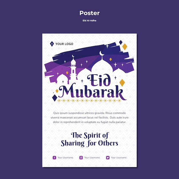 Affiche voor eid mubarak