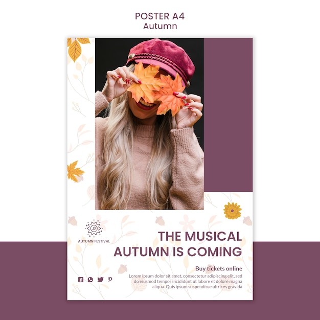 Gratis PSD affiche voor herfstconcert