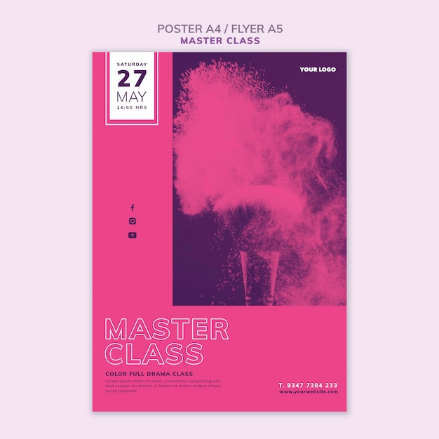 Gratis PSD affiche voor masterclass