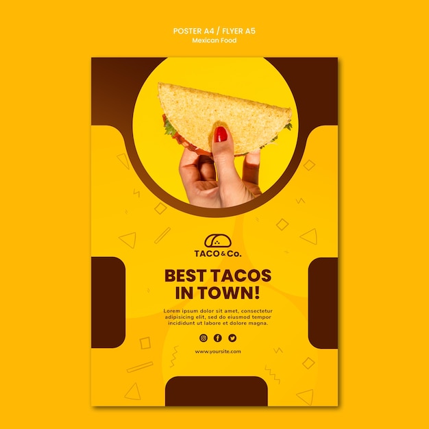 Affiche voor mexicaans eten restaurant