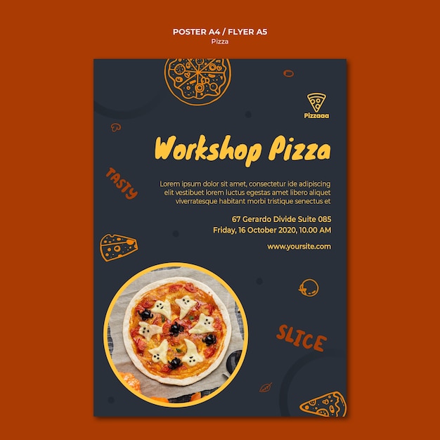 Gratis PSD affiche voor pizzarestaurant