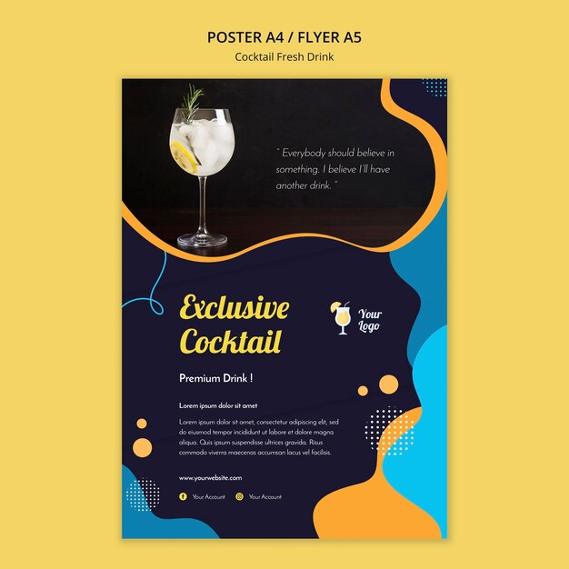 Affiche voor verschillende cocktails