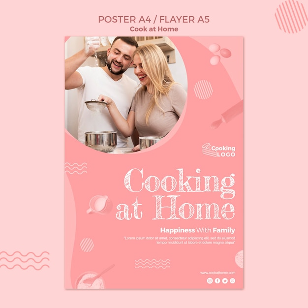 Affichemalplaatje met thuis het koken thema