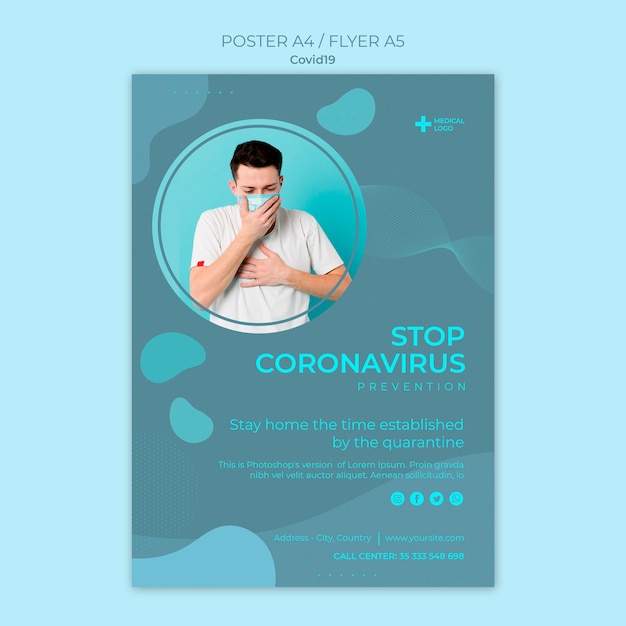 Affichemalplaatje voor coronaviruspreventie