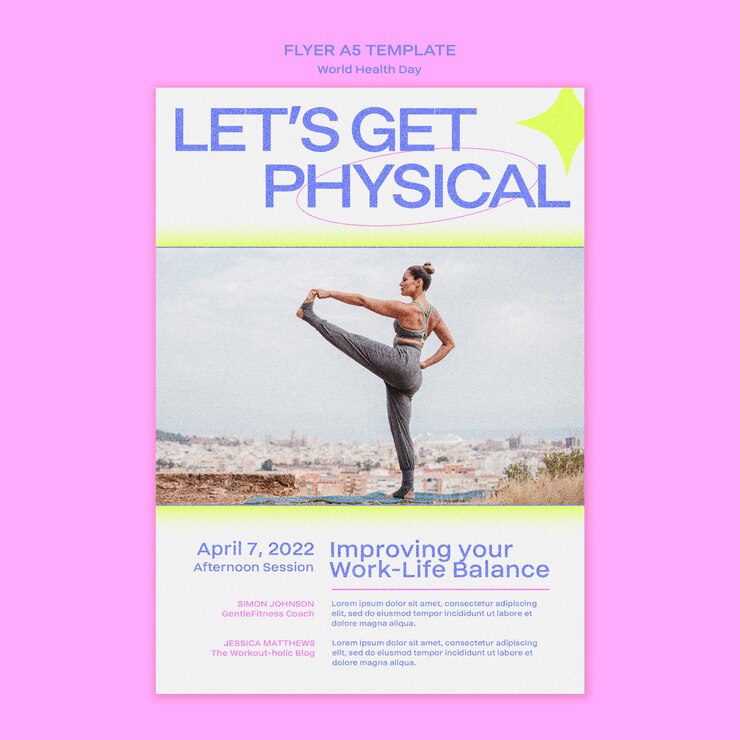 PSD gratuito afiche a4 del día mundial de la salud/plantilla de volante a5