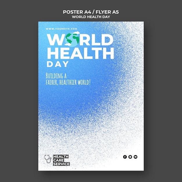 PSD gratuito afiche a4 del día mundial de la salud/plantilla de volante a5