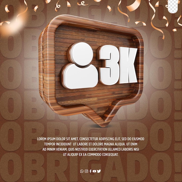 PSD gratuito un afiche para un evento en las redes sociales con las palabras 3k logo 3d 3k seguidores