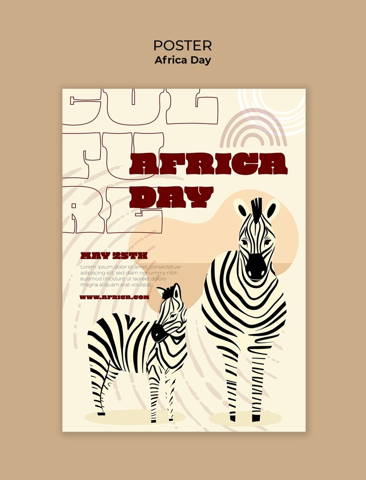PSD Gratis africa day celebration  poster template