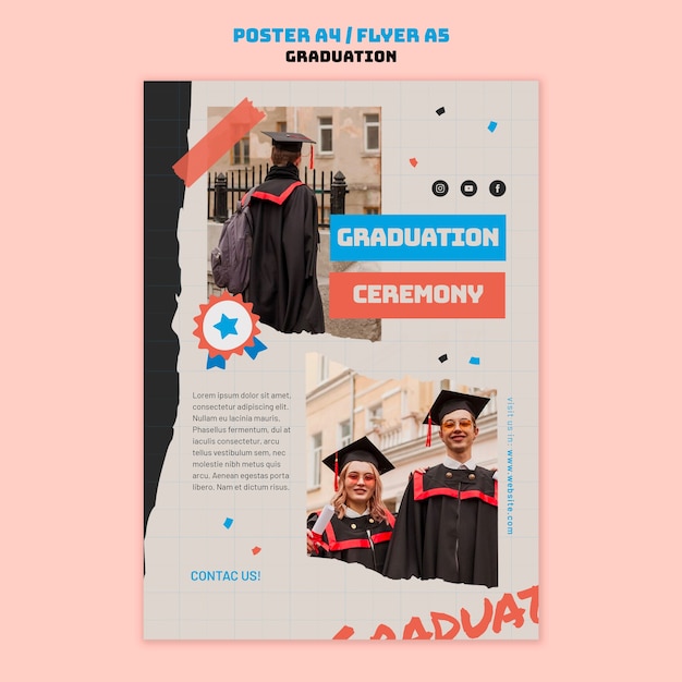 Gratis PSD afstudeerceremonie poster sjabloon