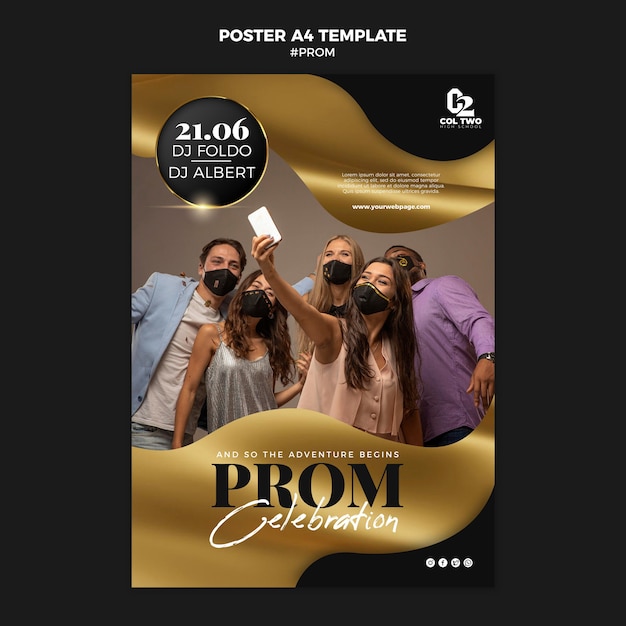 Gratis PSD afstuderen prom partij poster sjabloon