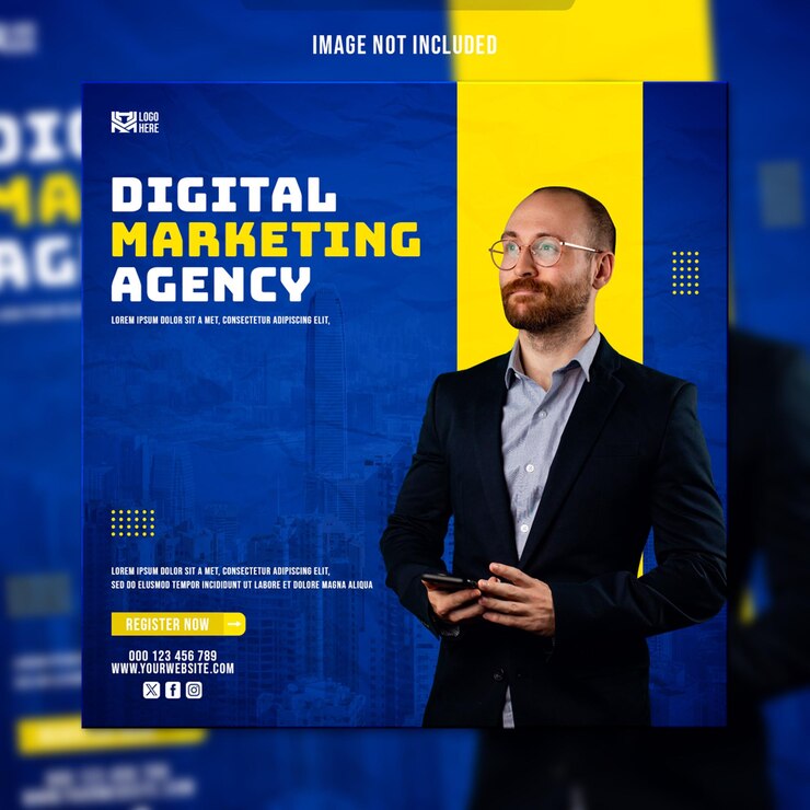 PSD gratuito agencia de marketing digital banner de redes sociales o plantilla de publicación de instagram