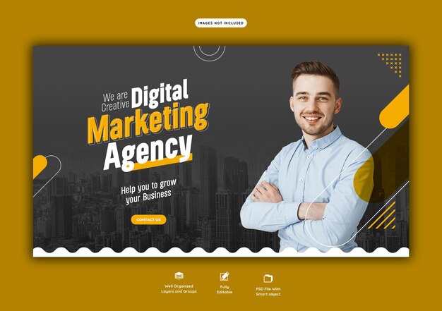 Agencia de marketing digital y plantilla de banner web corporativo