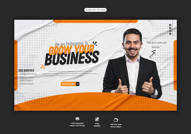 PSD gratuito agencia de marketing digital y plantilla de banner web corporativo