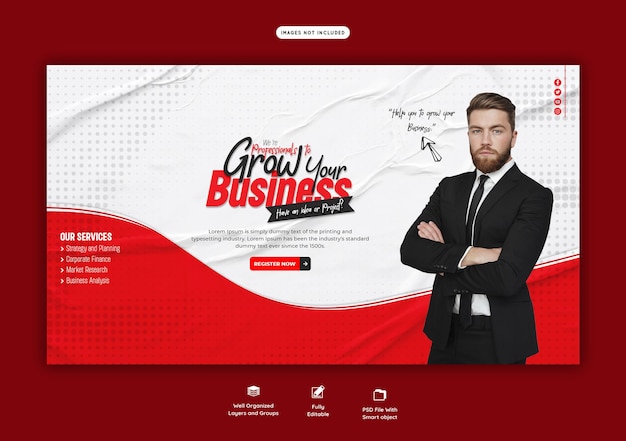 PSD gratuito agencia de marketing digital y plantilla de banner web corporativo