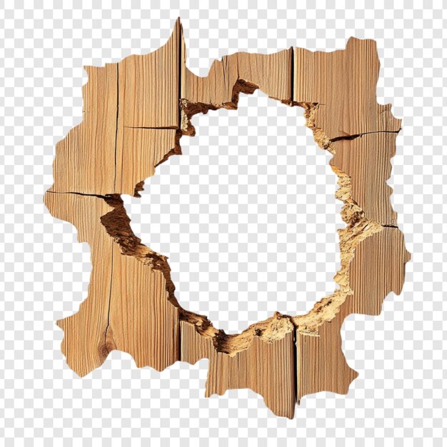 Un agujero en las tablas de madera Un marco irregular de textura