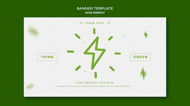 PSD gratuito ahorre energía plantilla de banner horizontal