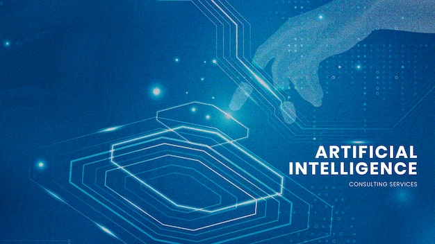AI-technologie presentatiesjabloon psd futuristische innovatie
