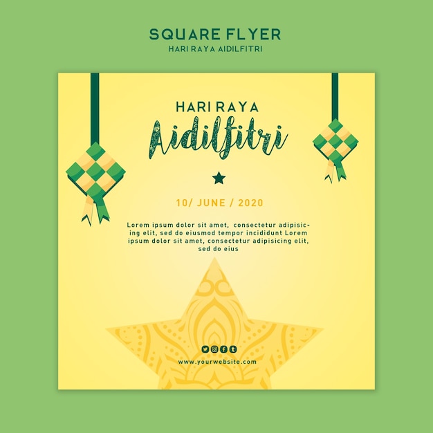 Aidilfitri flyer-sjabloon