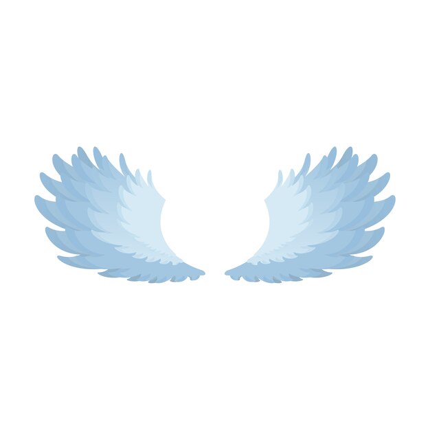 Las alas de los ángeles de dibujos animados aisladas
