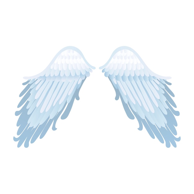 Las alas de los ángeles de dibujos animados aisladas