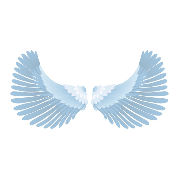 Las alas de los ángeles de dibujos animados aisladas
