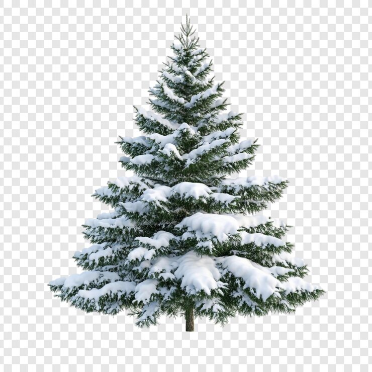 PSD gratuito albero sempreverde innevato nel paese delle meraviglie invernali