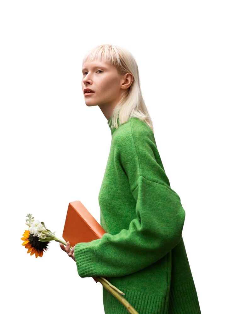 PSD Gratis albino woman isolated