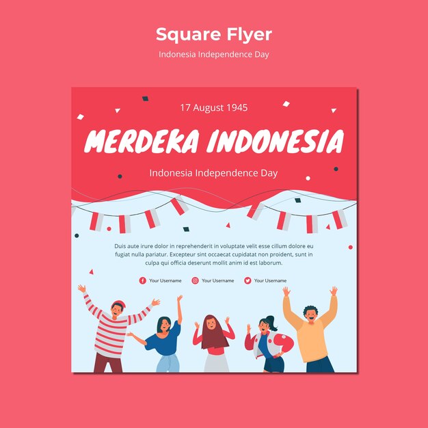 Aletta di filatoio quadrata festa dell'indipendenza dell'Indonesia