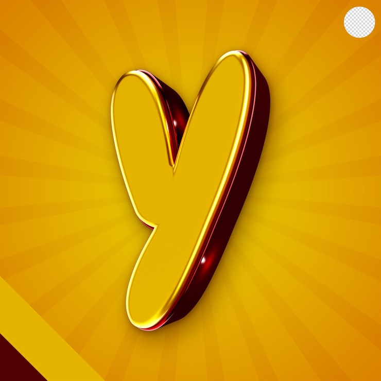 PSD gratuito alfabeto giallo lucido 3d lettera y
