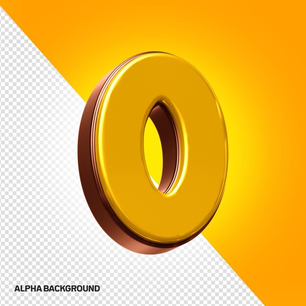 Alfabeto infantil 3D número 0